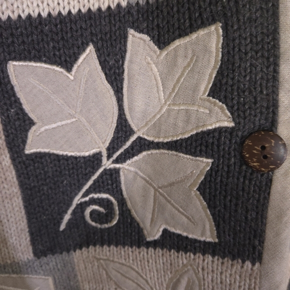 Vintage Orvis Button Down Knit Cardigan‎ Cream Gray Size XL  Boho Cottagecore - Picture 2 of 7